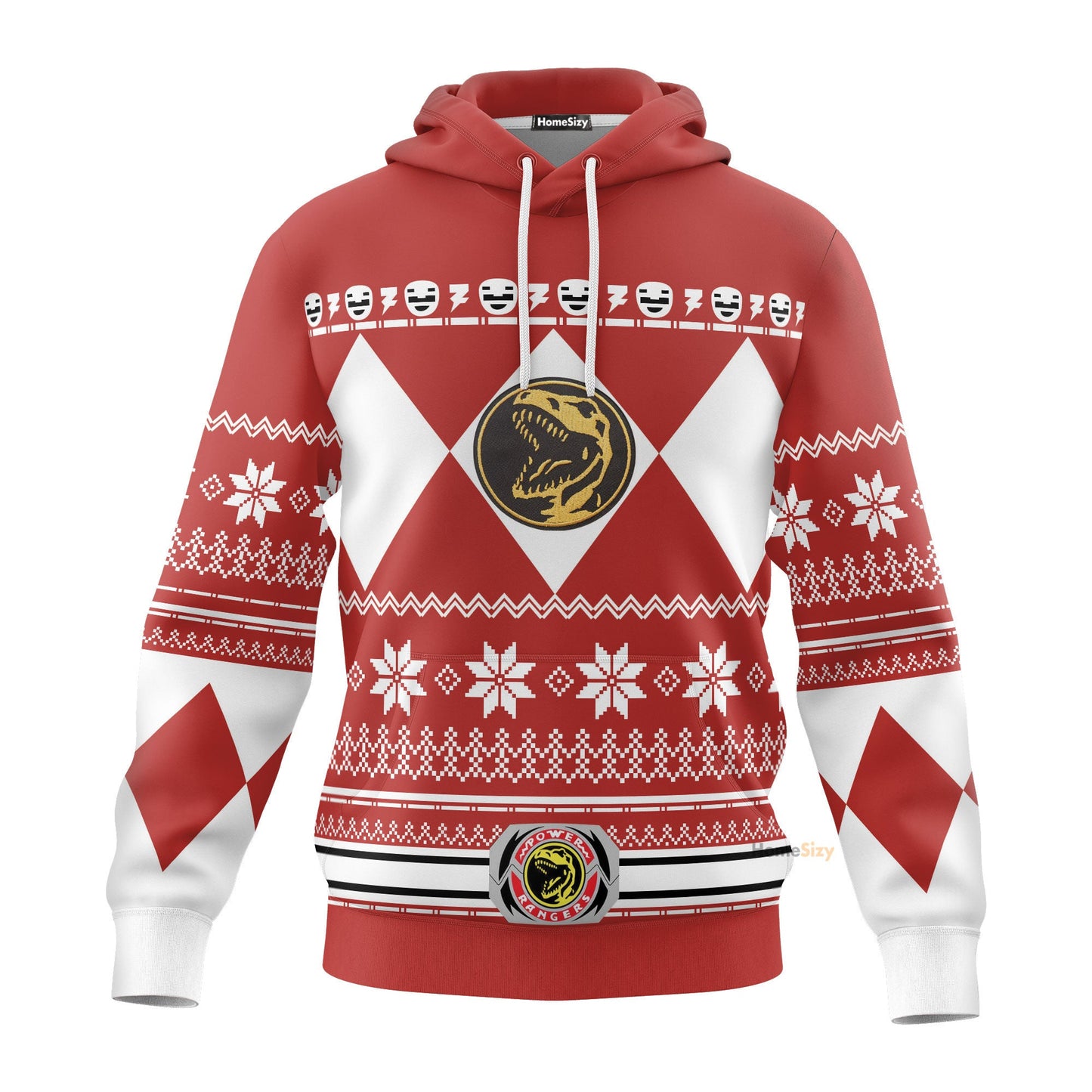 Red Mighty Morphin Power Rangers V1 - Cosplay Costume Hoodie QT210736