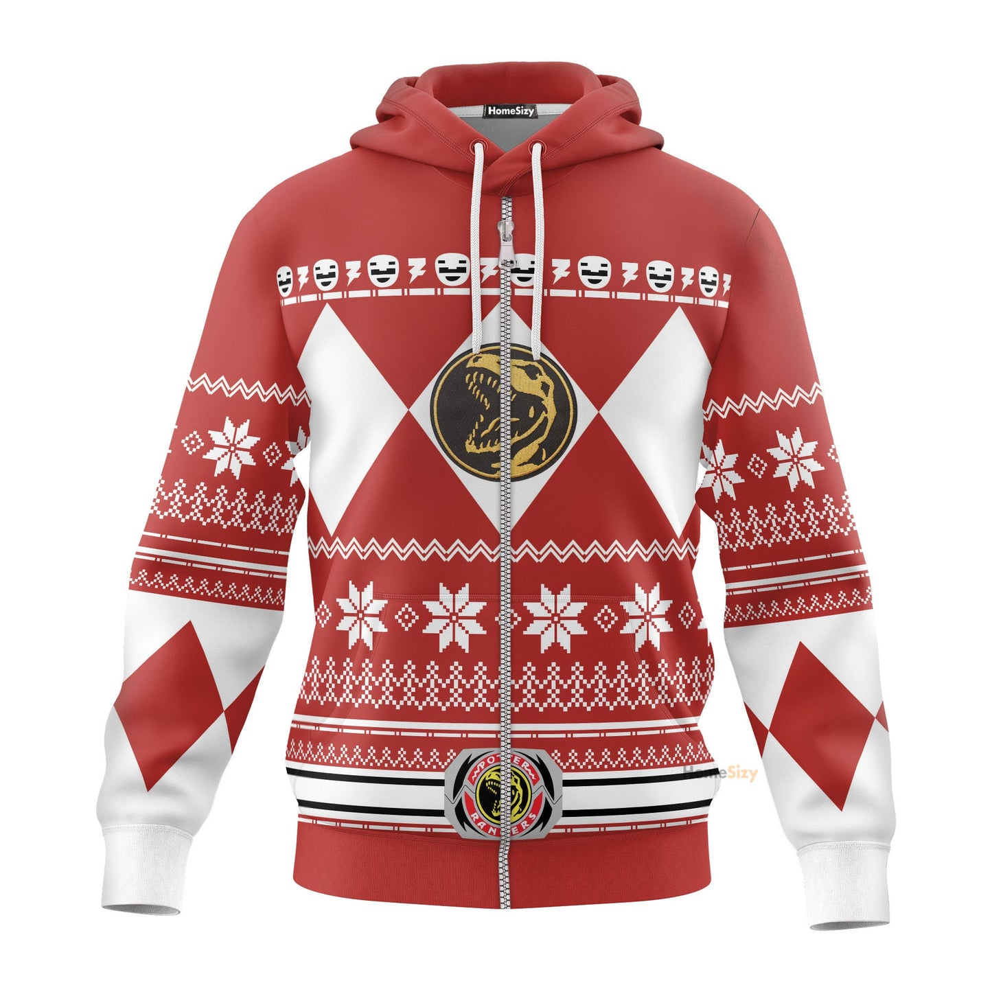 Red Mighty Morphin Power Rangers V1 - Cosplay Costume Hoodie QT210736