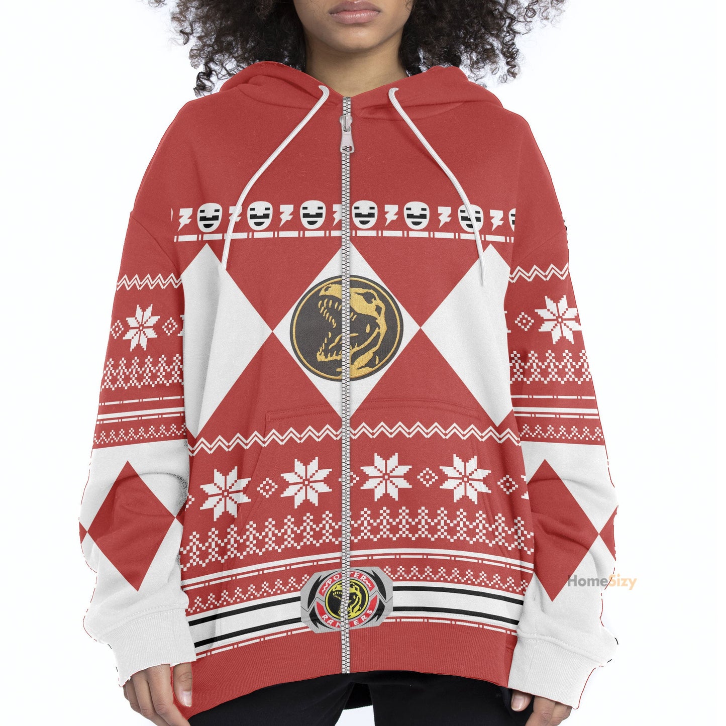 Red Mighty Morphin Power Rangers V1 - Cosplay Costume Hoodie QT210736