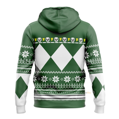 Green Mighty Morphin Power Rangers V1 - Cosplay Costume Hoodie QT210735