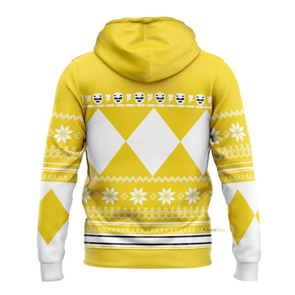 Yellow Mighty Morphin Power Rangers V1 - Cosplay Costume Hoodie QT211318