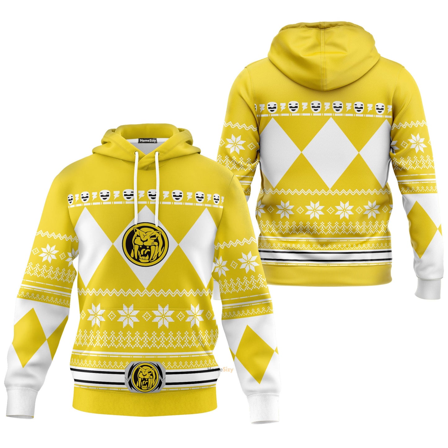 Yellow Mighty Morphin Power Rangers V1 - Cosplay Costume Hoodie QT211318