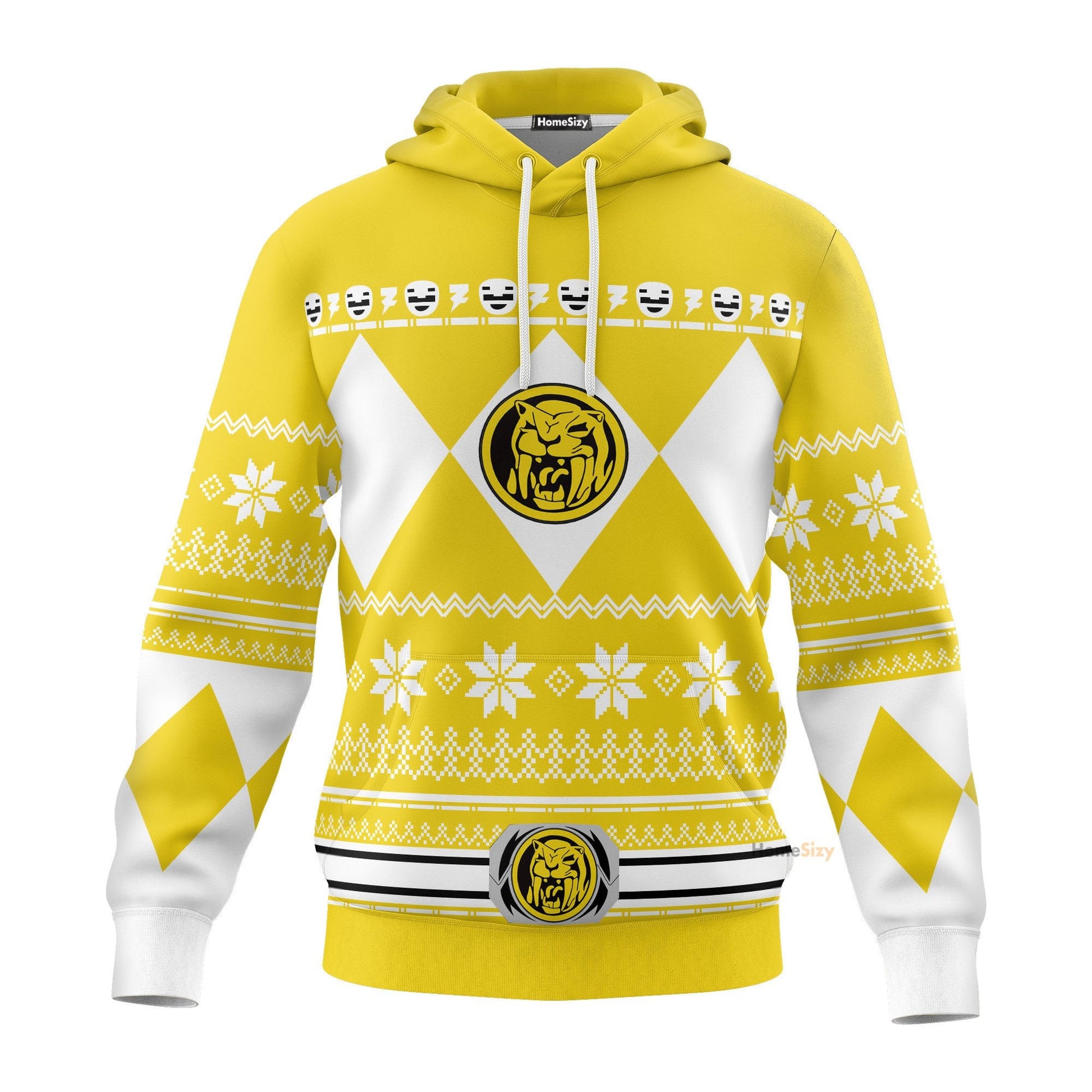 Yellow Mighty Morphin Power Rangers V1 - Cosplay Costume Hoodie QT211318