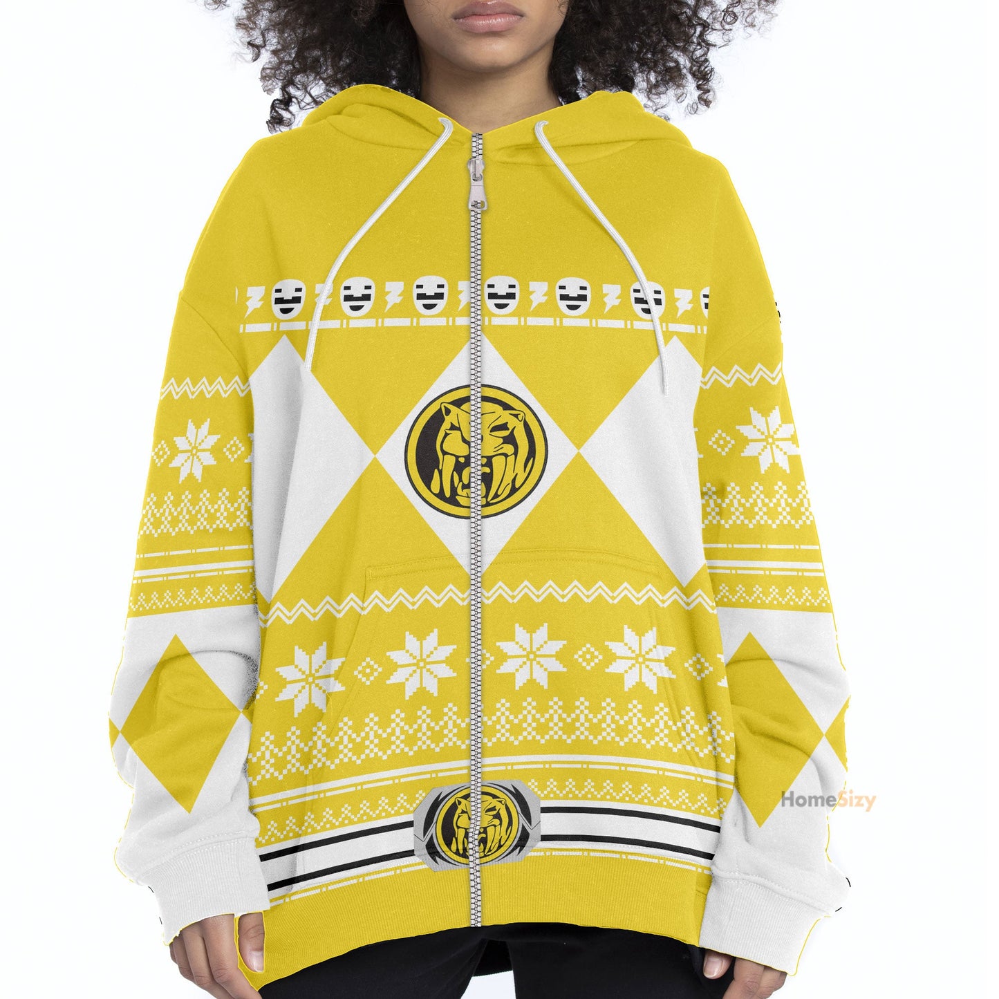 Yellow Mighty Morphin Power Rangers V1 - Cosplay Costume Hoodie QT211318