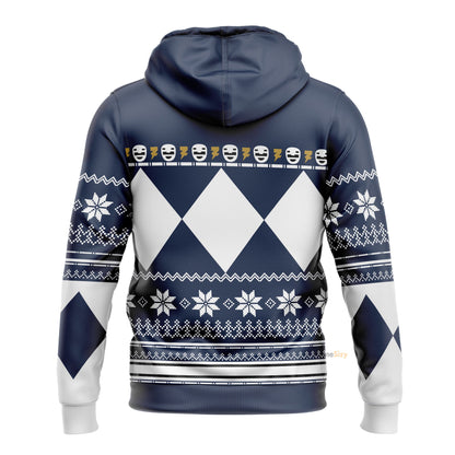 Blue Mighty Morphin Power Rangers V1 - Cosplay Costume Hoodie QT211319