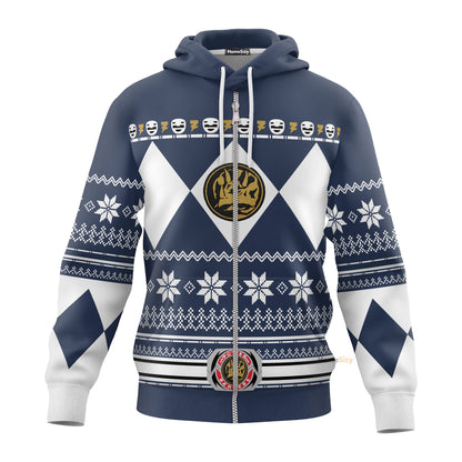 Blue Mighty Morphin Power Rangers V1 - Cosplay Costume Hoodie QT211319