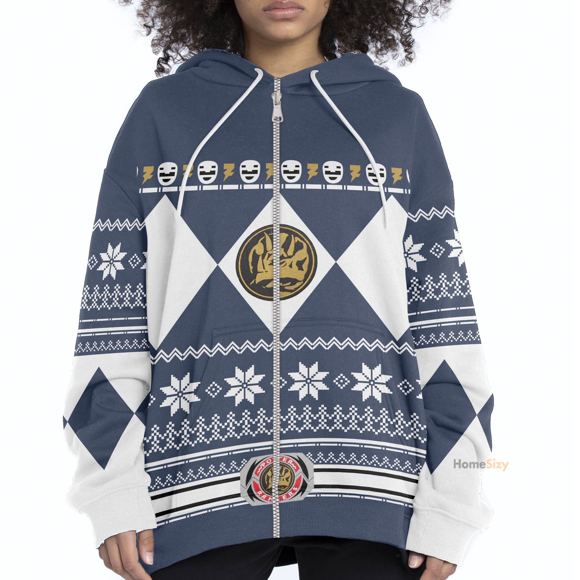 Blue Mighty Morphin Power Rangers V1 - Cosplay Costume Hoodie QT211319