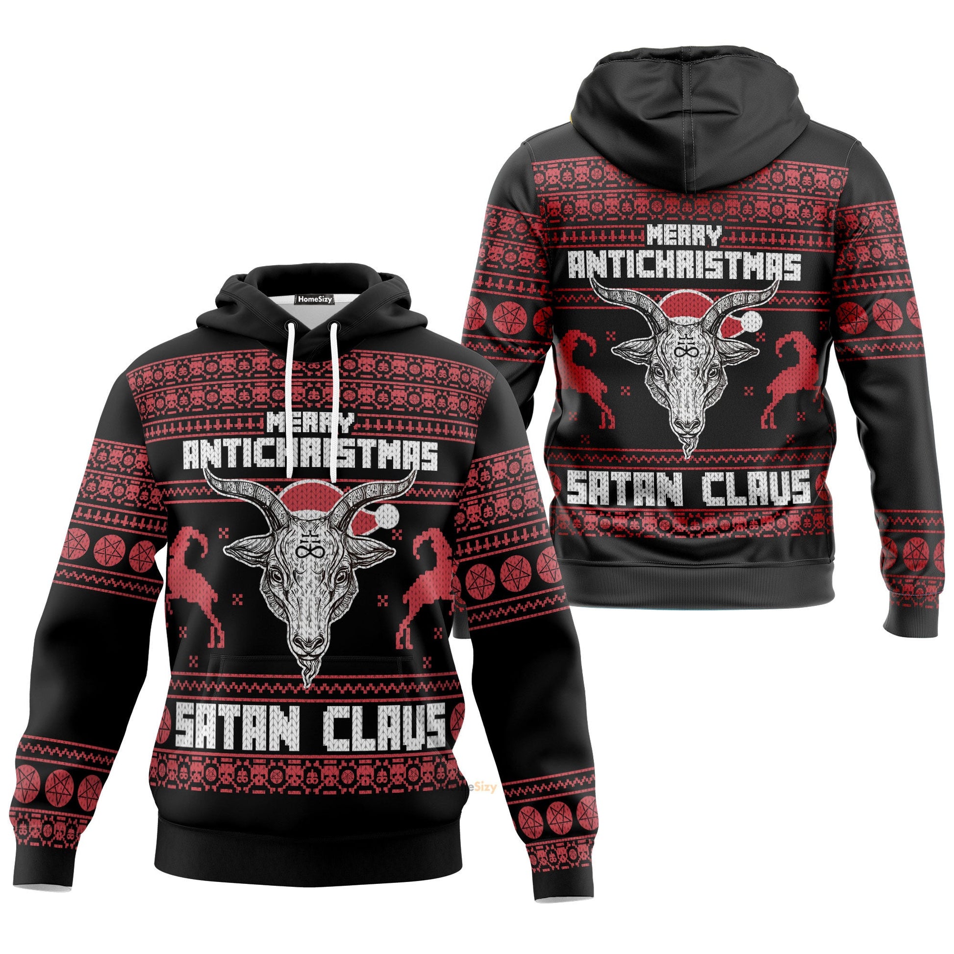 Merry Antichristmas Satan Claus Custom Cosplay Hoodie Apparel QT210203Hf