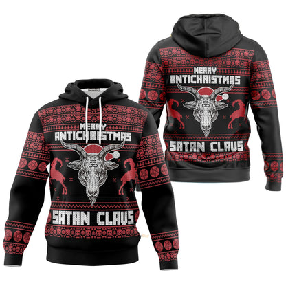 Merry Antichristmas Satan Claus Custom Cosplay Hoodie Apparel QT210203Hf