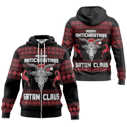 Merry Antichristmas Satan Claus Custom Cosplay Hoodie Apparel QT210203Hf