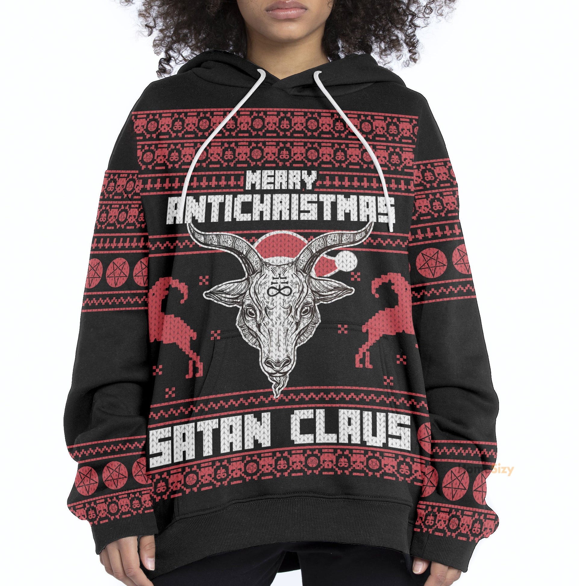 Merry Antichristmas Satan Claus Custom Cosplay Hoodie Apparel QT210203Hf