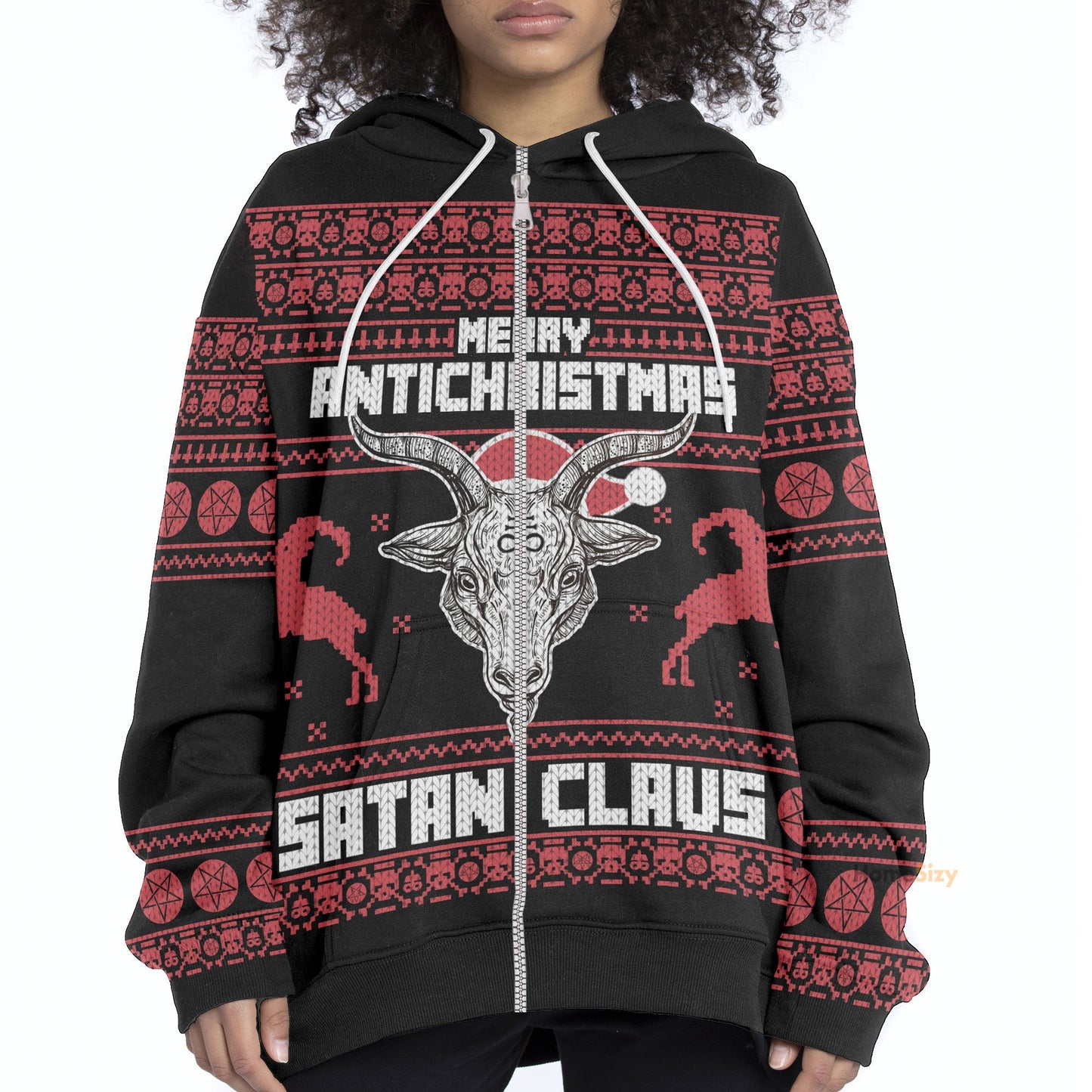 Merry Antichristmas Satan Claus Custom Cosplay Hoodie Apparel QT210203Hf