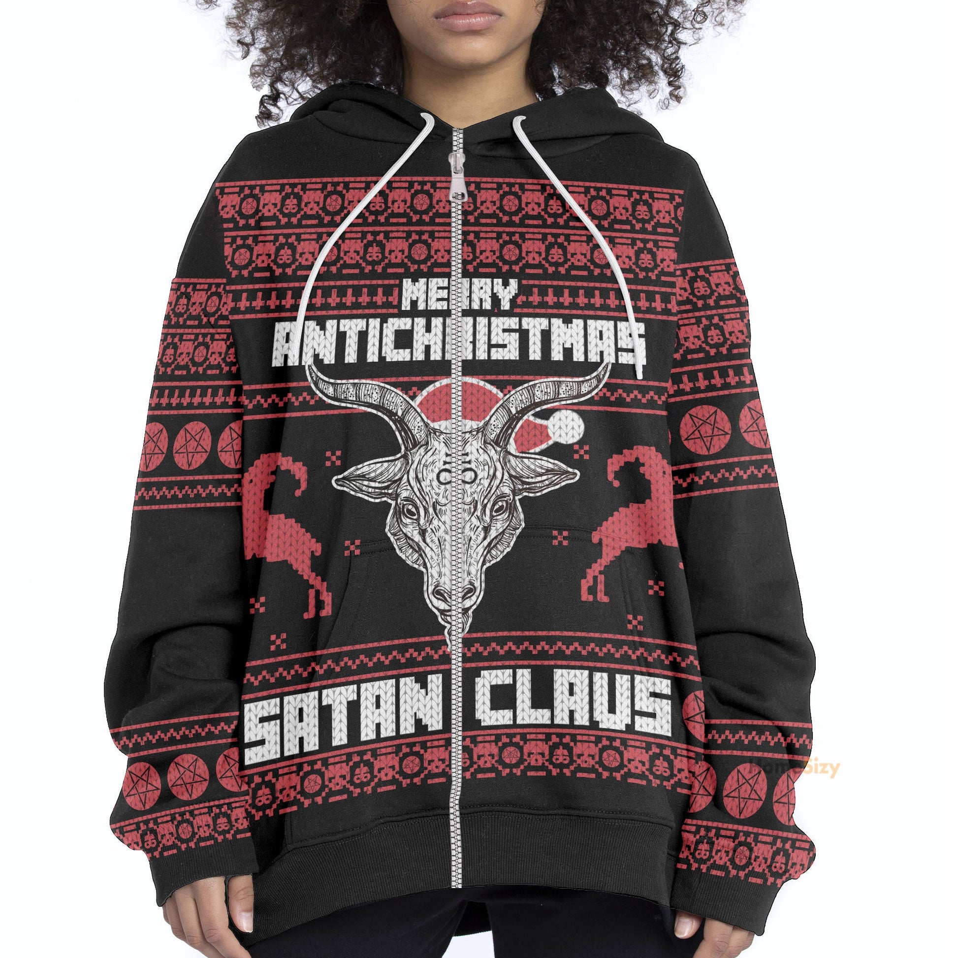 Merry Antichristmas Satan Claus Custom Cosplay Hoodie Apparel QT210203Hf