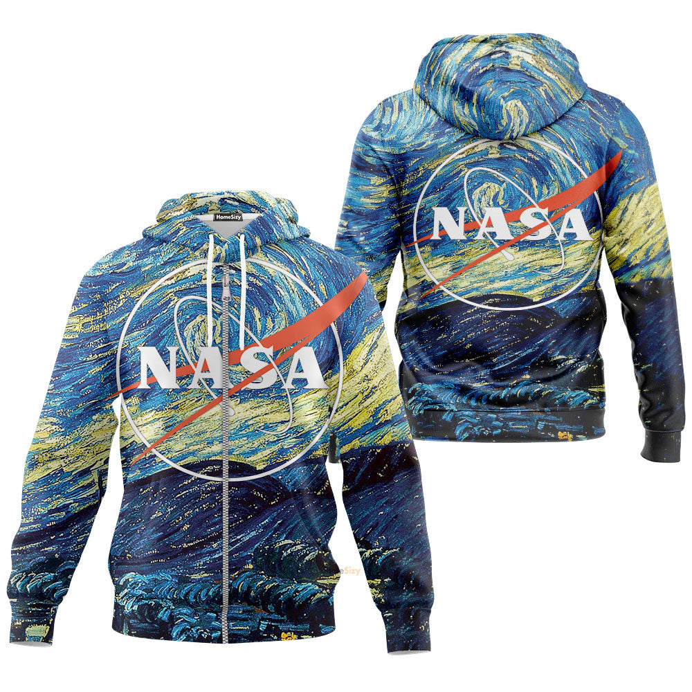 Nasa On Starry Night Tshirt Hoodie Sweatshirt QT308520