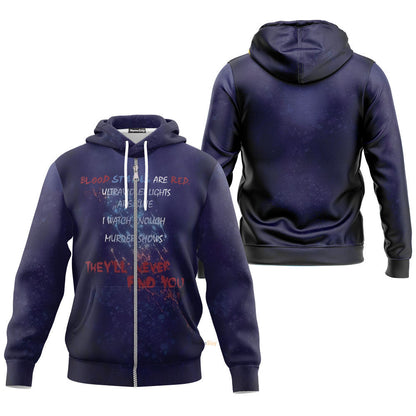 Blood Stains Are Red Ultraviolet Lights Are Blue Custom Hoodie QT306089Hf