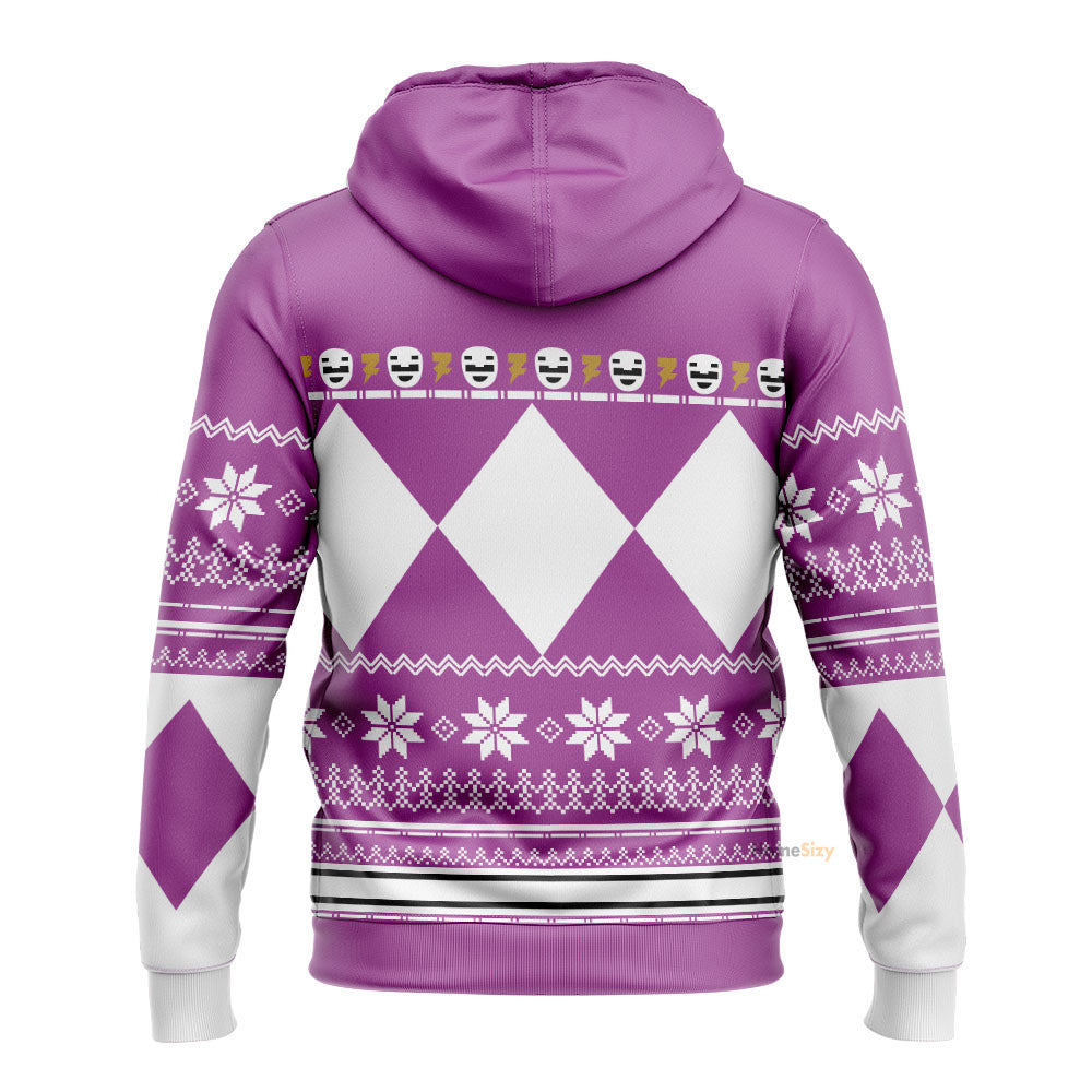 Pink Mighty Morphin Power Rangers V1 - Cosplay Costume Hoodie QT306021