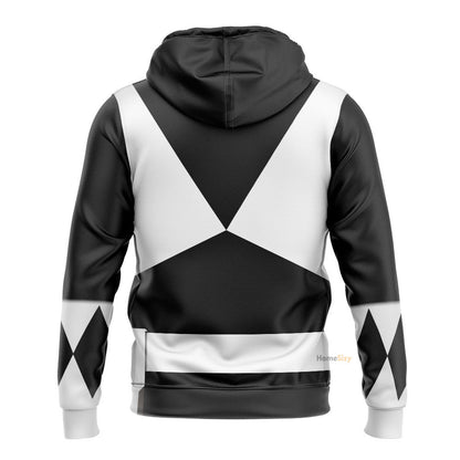 Black Mighty Morphin Power Rangers V2 - Cosplay Costume Hoodie QT212232