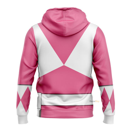 Pink Mighty Morphin Power Rangers V2 - Cosplay Costume Hoodie QT207452