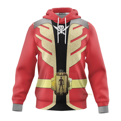 Power Rangers Super Megaforce Red Ranger Custom Cosplay Costume Hoodie QT211630Hf