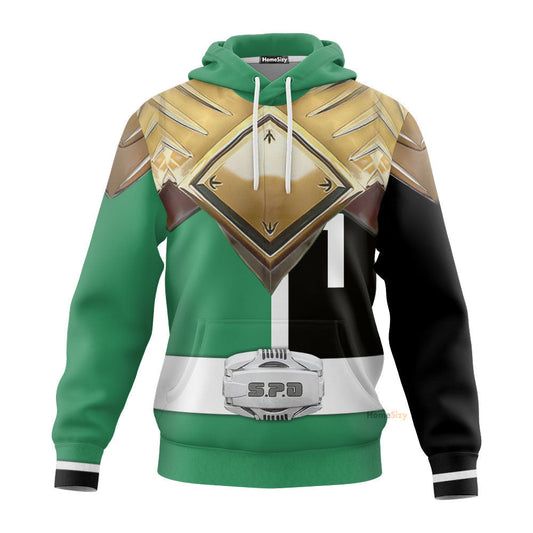 Power Rangers S.P.D Green Ranger B-Squad Extended Universe Custom Cosplay Costume Hoodie QT307167