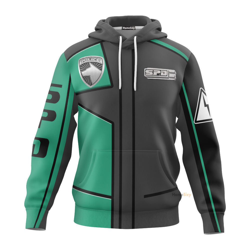 Power Rangers S.P.D Green Ranger Custom Cosplay Costume Hoodie QT307168