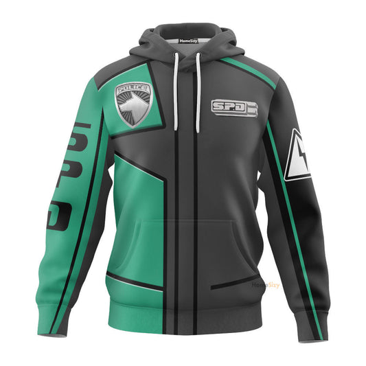 Power Rangers S.P.D Green Ranger Custom Cosplay Costume Hoodie QT307168