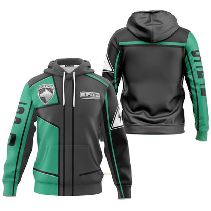 Power Rangers S.P.D Green Ranger Custom Cosplay Costume Hoodie QT307168