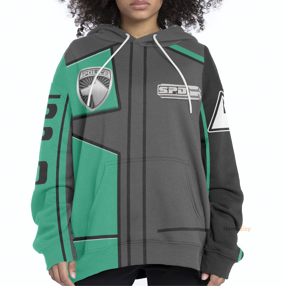 Power Rangers S.P.D Green Ranger Custom Cosplay Costume Hoodie QT307168