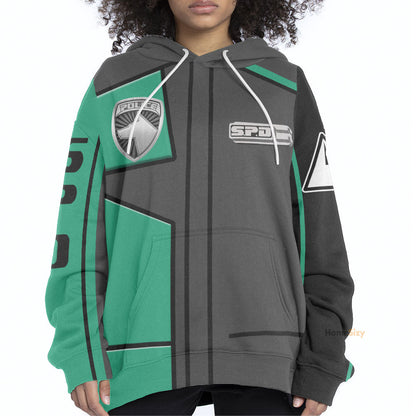 Power Rangers S.P.D Green Ranger Custom Cosplay Costume Hoodie QT307168