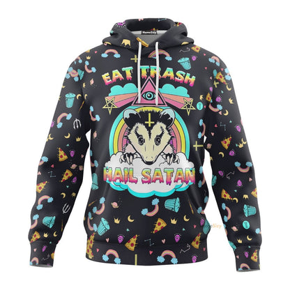 Eat Trash And Hail Satan Custom Hoodie QT307143