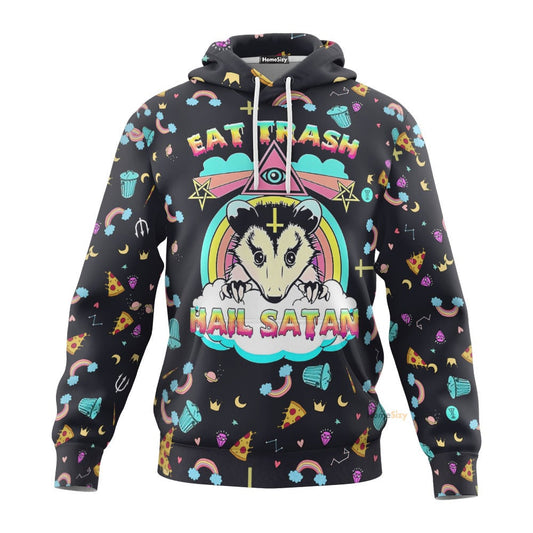  Eat Trash And Hail Satan Custom Hoodie QT307143