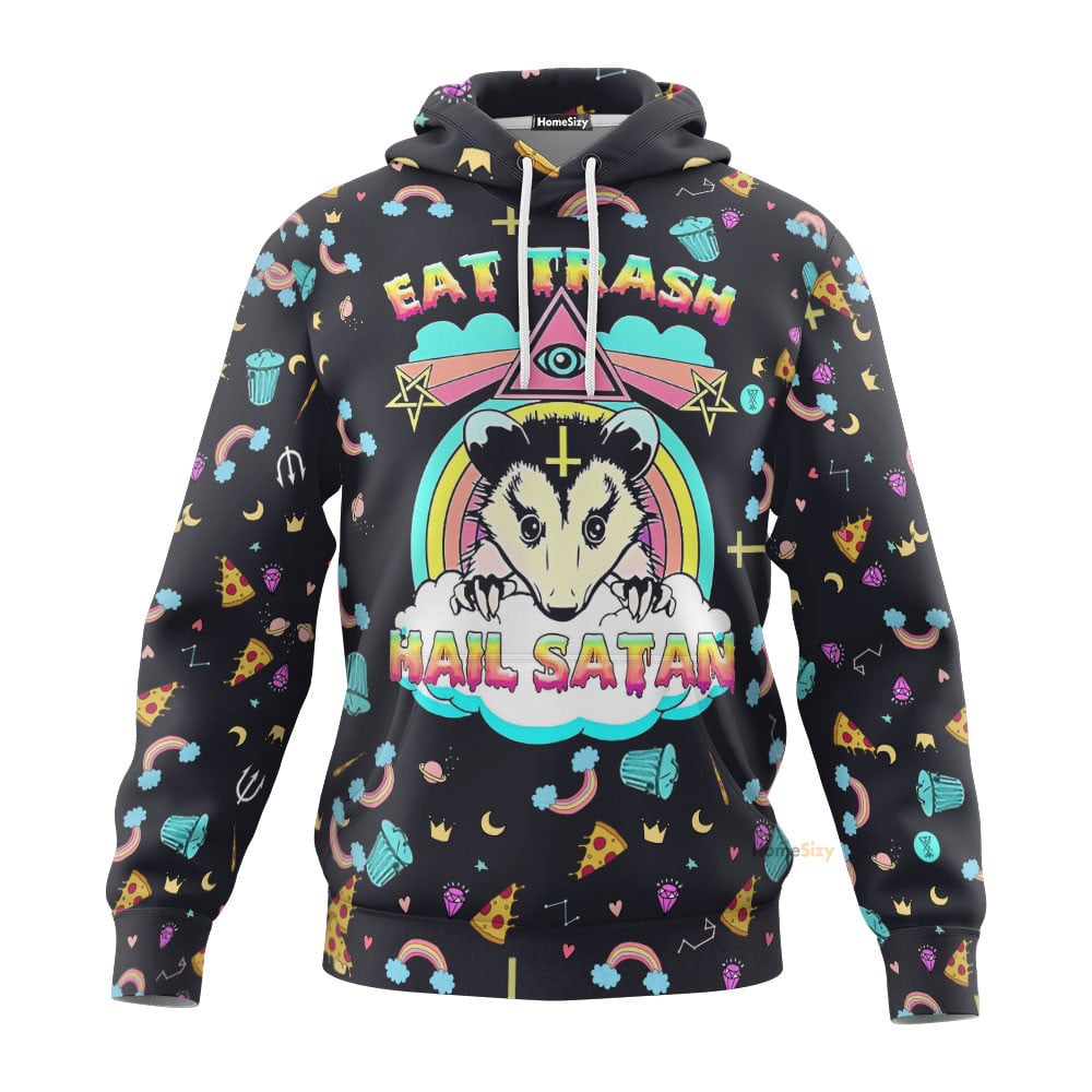  Eat Trash And Hail Satan Custom Hoodie QT307143