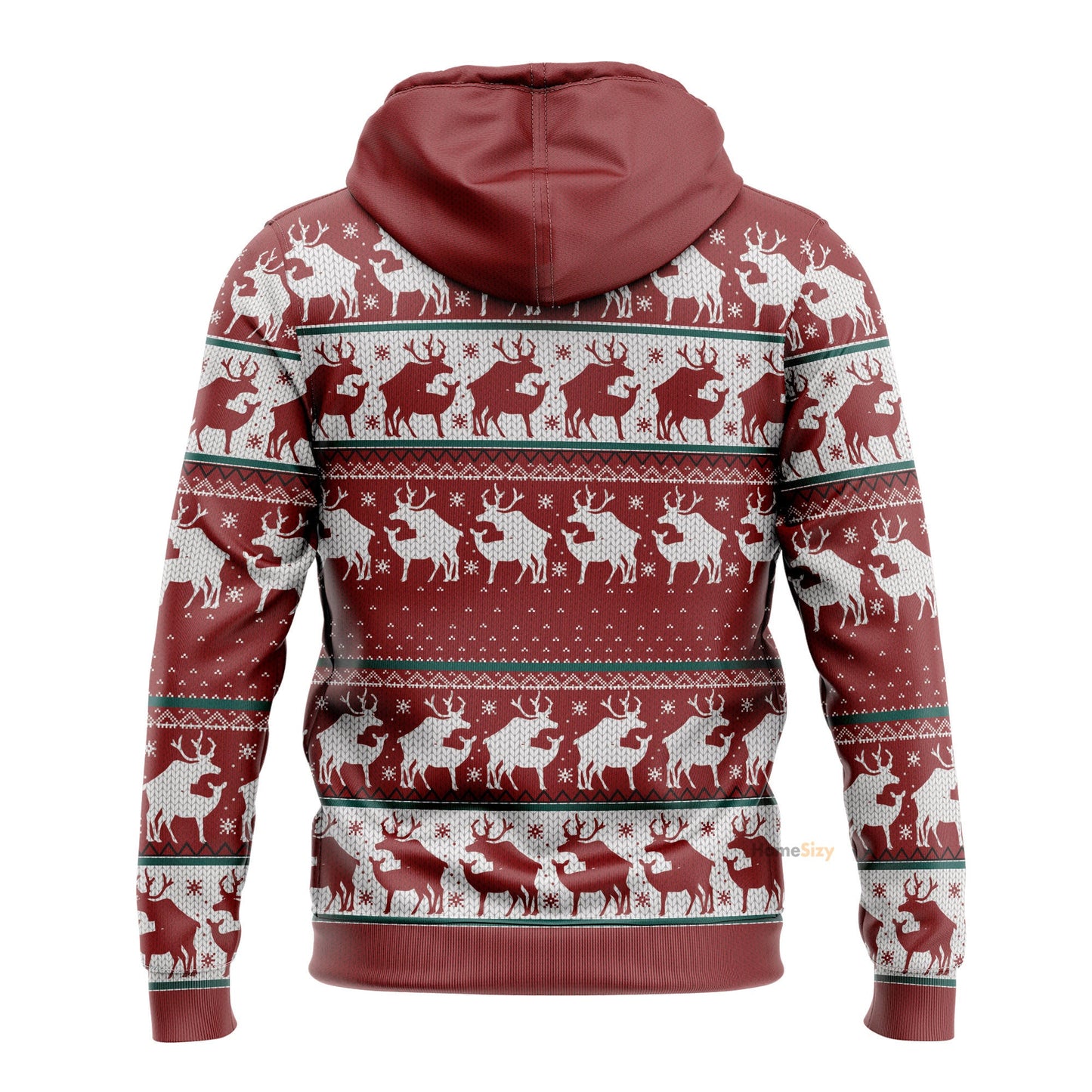  Red Reindeer Christmas Ugly Custom Hoodie QT308900
