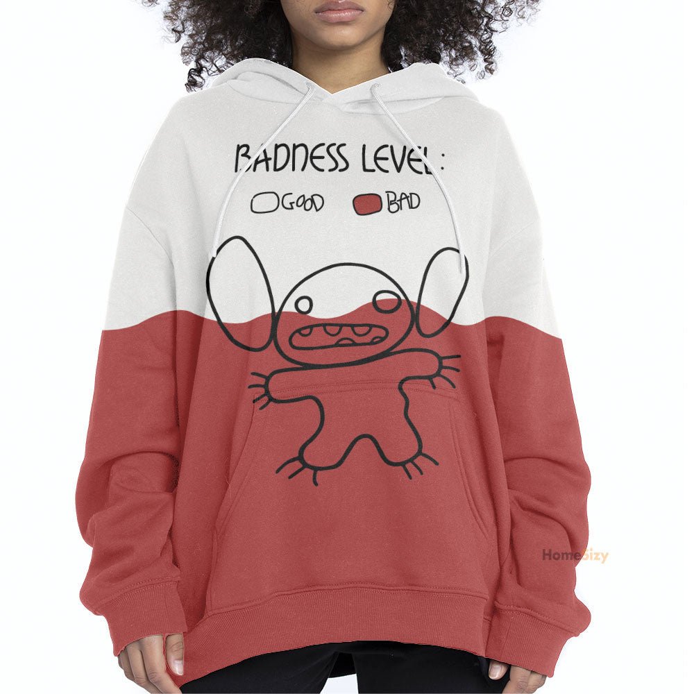 Stitch Badness Level Custom Hoodie QT308808