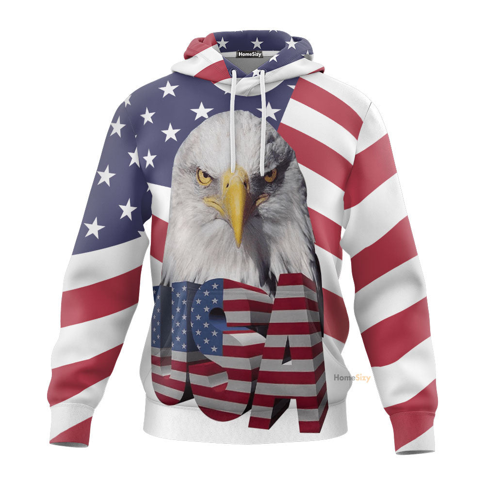 Eagle USA Flag QT301166Hg Custom Hoodie