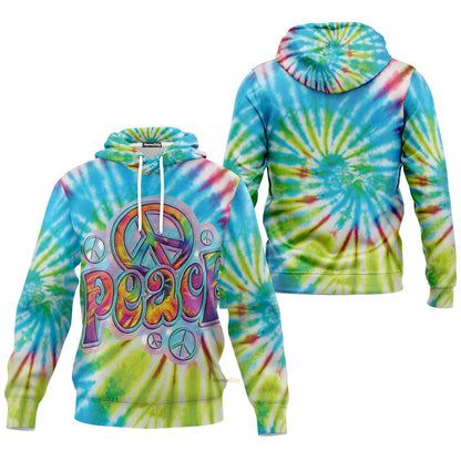 QT205033Hg Peace Sign Colour Custom Hoodie