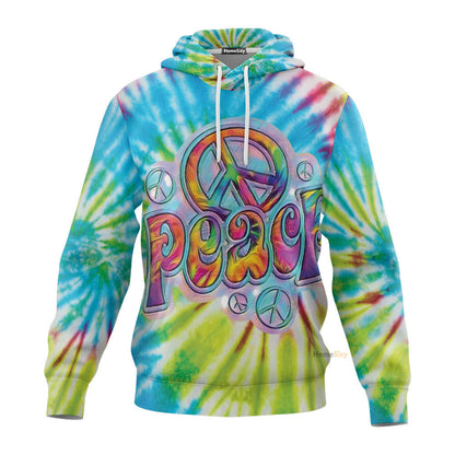 QT205033Hg Peace Sign Colour Custom Hoodie