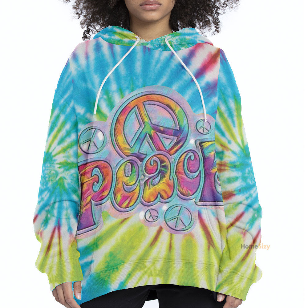 QT205033Hg Peace Sign Colour Custom Hoodie