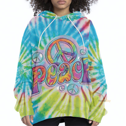 QT205033Hg Peace Sign Colour Custom Hoodie