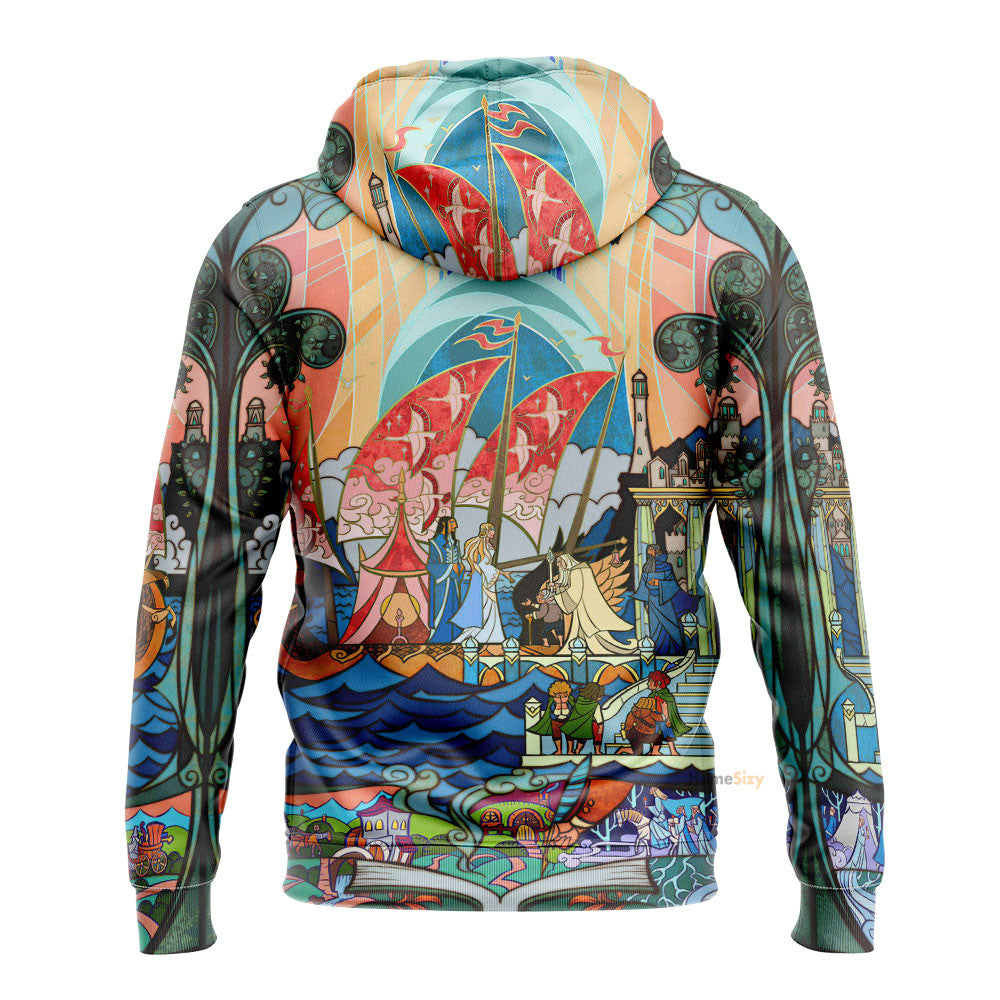 QT211216Hf Lord Of The Rings The Hobbit Meet The King Custom Hoodie