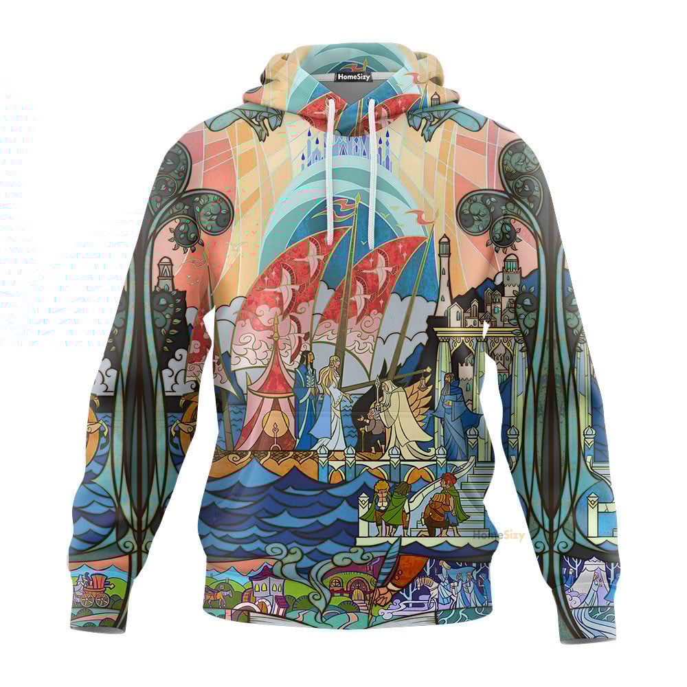 QT211216Hf Lord Of The Rings The Hobbit Meet The King Custom Hoodie