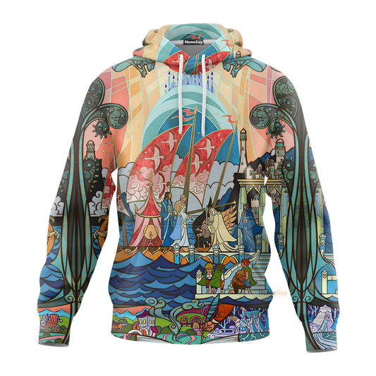 QT211216Hf Lord Of The Rings The Hobbit Meet The King Custom Hoodie