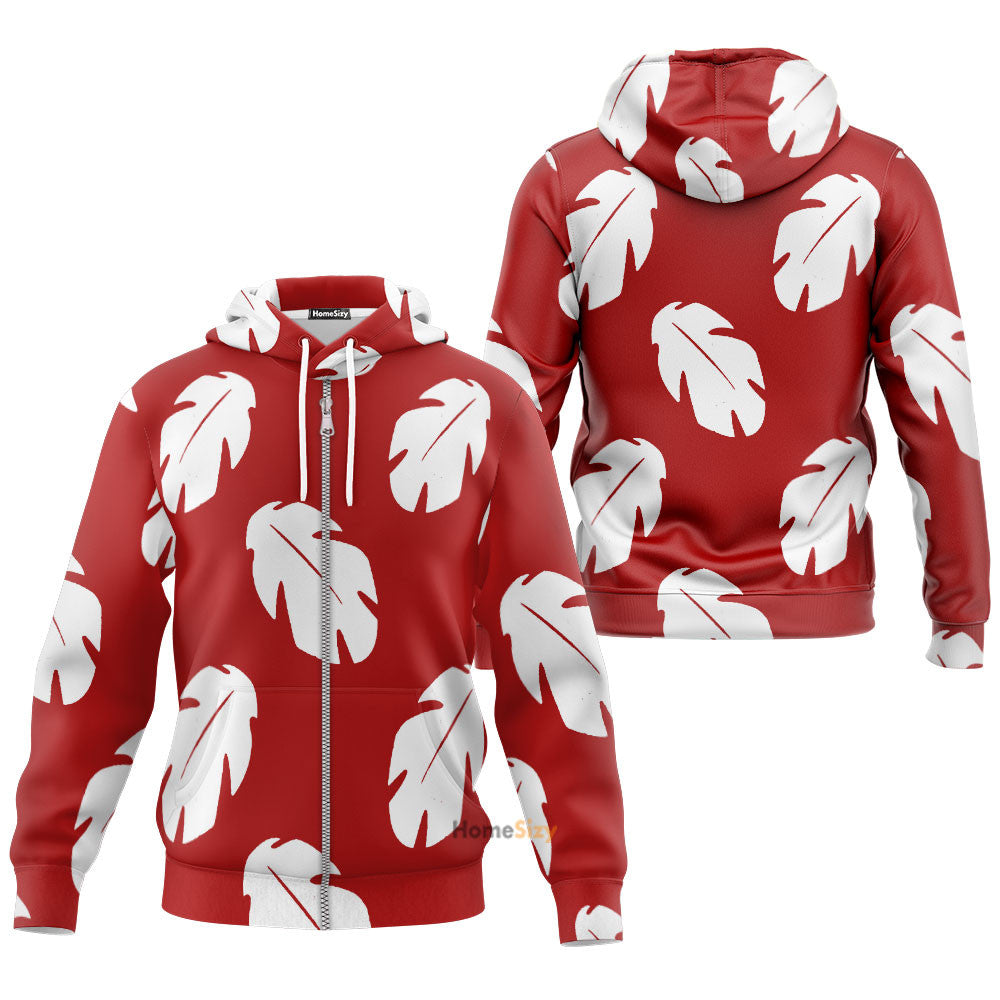 Lilo Hawaiian Floral Leaves Custom Hoodie QT207012Hf