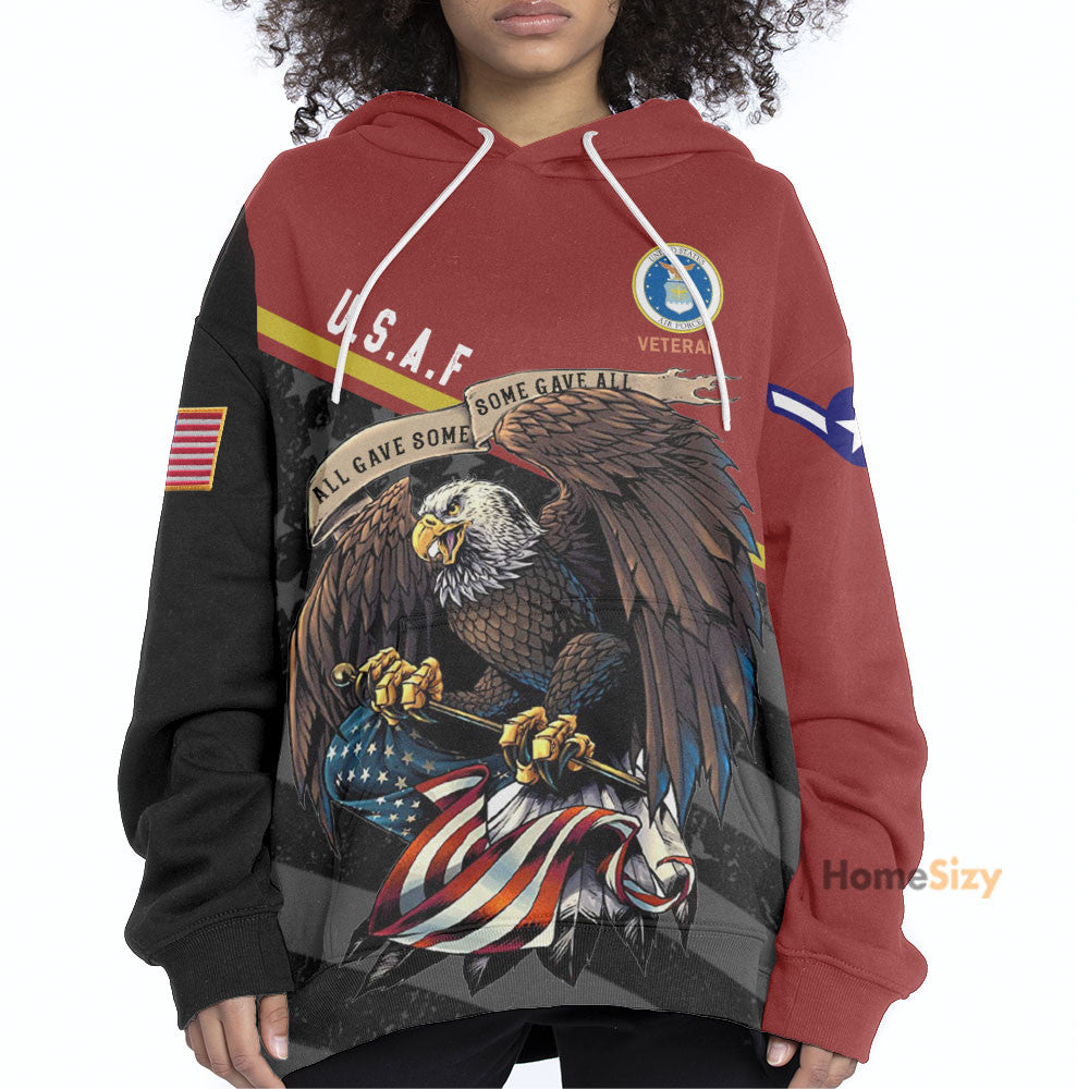  United States Air Force Veteran Red Custom Rank Tshirt Hoodie QT211131Hf