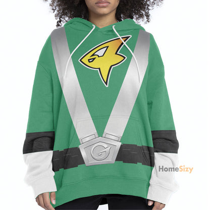 Power Rangers RPM Operator Series Green Custom Cosplay Costume Hoodie QT303361Hg