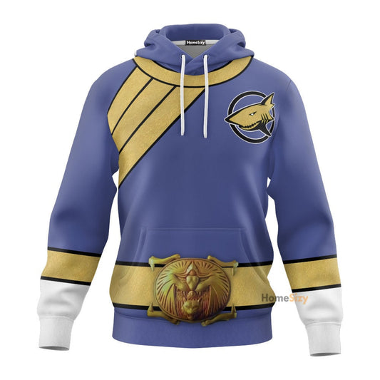 Power Rangers Wild Force Blue Ranger Custom Cosplay Costume Hoodie QT207078Hf