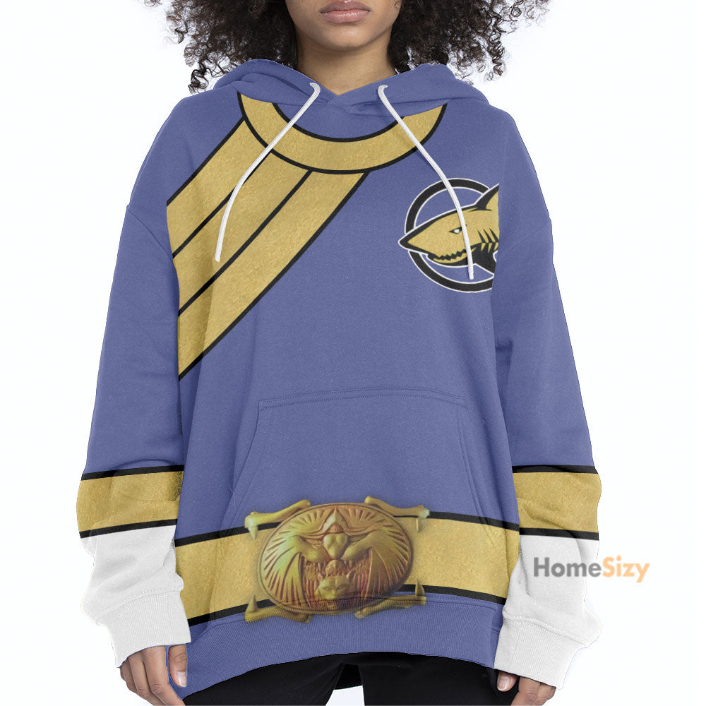 Power Rangers Wild Force Blue Ranger Custom Cosplay Costume Hoodie QT207078Hf