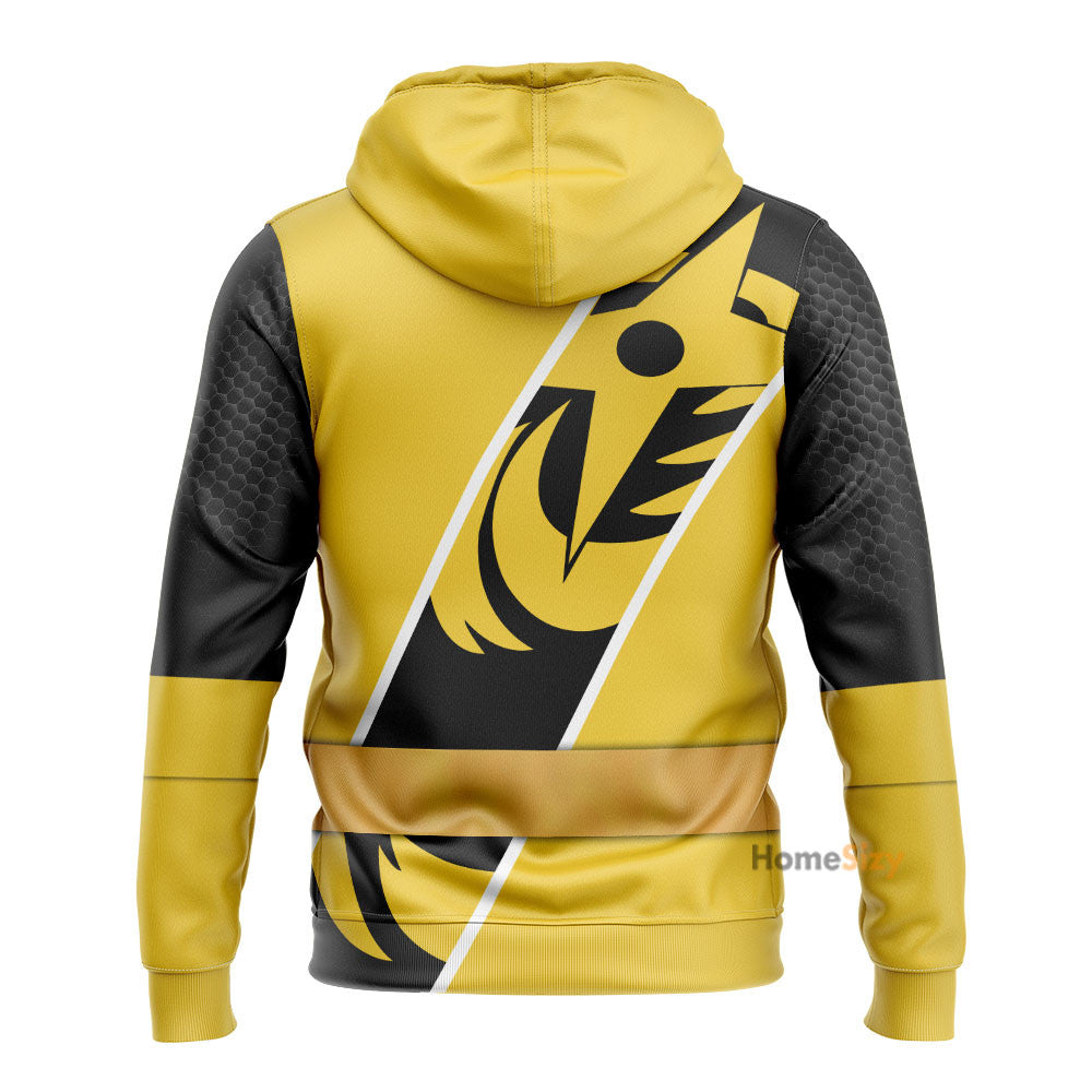 Power Ranger Ninja Steel Yellow Ranger Custom Cosplay Costume Hoodie QT211590Hf