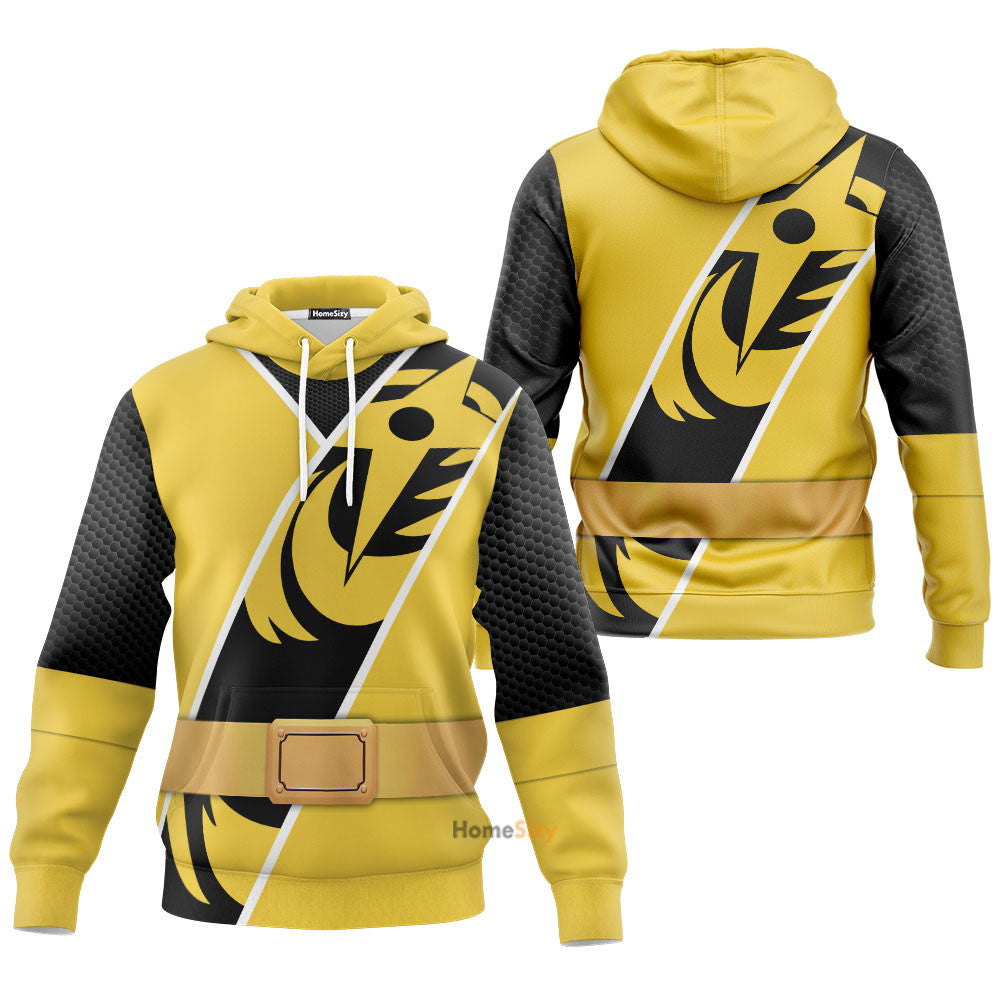 Power Ranger Ninja Steel Yellow Ranger Custom Cosplay Costume Hoodie QT211590Hf