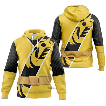 Power Ranger Ninja Steel Yellow Ranger Custom Cosplay Costume Hoodie QT211590Hf